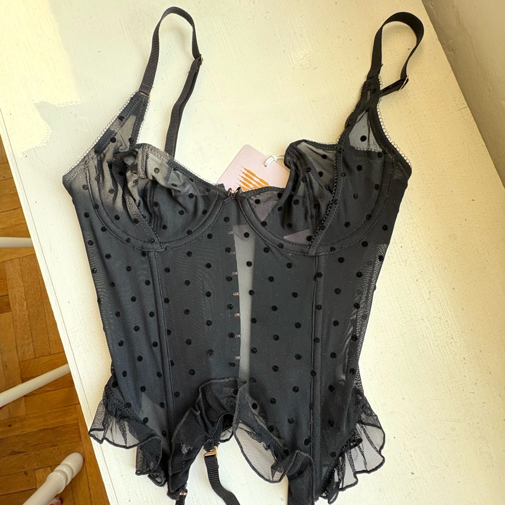 savage x fenty flock dot bustier